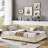 Comfortable Full Daybed With - Velvet In Beige For A Serene Bedroom And Living Room, Mid-Century Style Upholstered , Room-133207552
