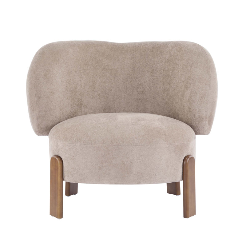 Cozy Wingback Armchair, Light Brown