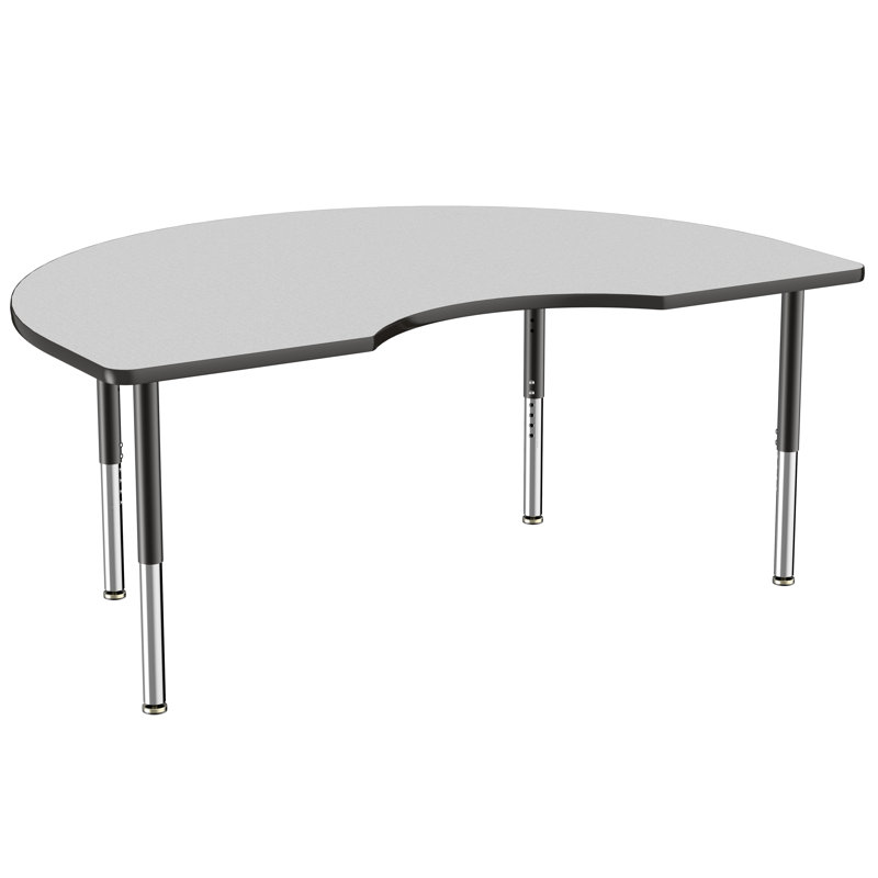 Table d'activité 48 "x 72" avec moulures en T et pieds réglables, Gris/noir, Super