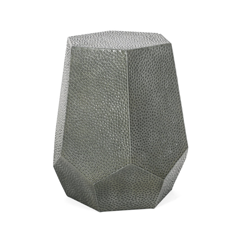 Metal Hammered End Table