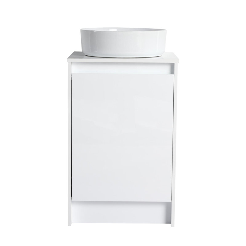 Meuble-lavabo simple autoportant de 20 po avec lavabo et deux armoires de rangement