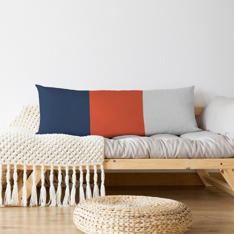 Oreiller de corps en polyester / polyester Arizona Football Stripes, Bleu marine / Orange moyen, Alabama 