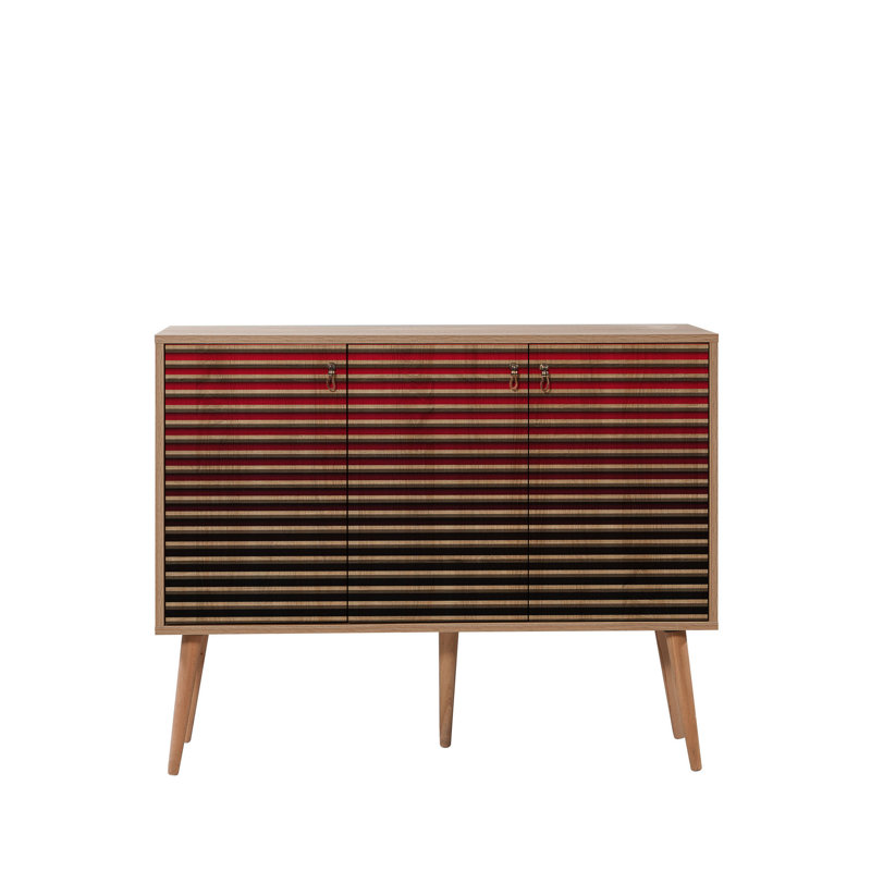 Modern Console Table with Multi-Shelf Storage, Sonoma Oak Finish, 47.2 x 35.4 x 14.2 inches | 100% Melamine Coated Particle Board, Hornbeam Legs, UV Coating, Wall-Mountable | Perfect for Home Office & Living Room