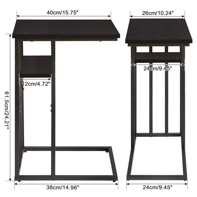 Beagan C Table End Table, Black