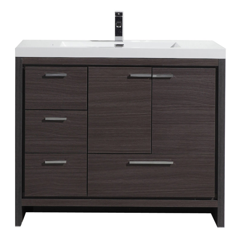 Ensemble de meuble-lavabo simple 42 po Lefebvre, Chêne gris
