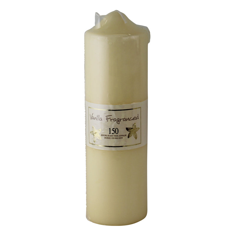 Vanilla Scented Pillar Candle, 24cm H x 7cm W x 7cm D