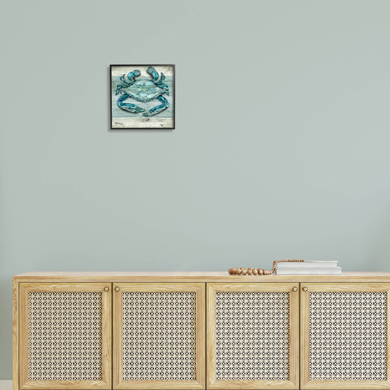 Crabe rustique Northpoint Sealife par Paul Brent - peinture sur bois, H 12 po x l 12 po x P 1,5 po