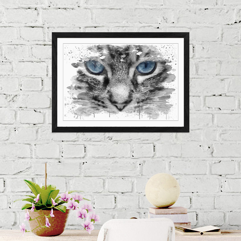 Cat Eyes - Wall Art, 40cm H x 60cm W x 3cm D, Wrapped Canvas