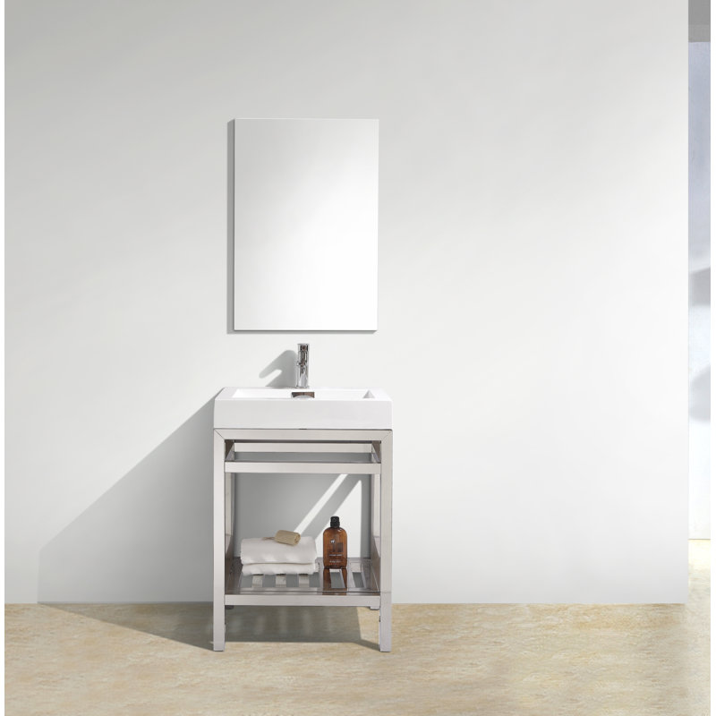Ensemble de meuble-lavabo simple 24 po Halesowen, Chrome