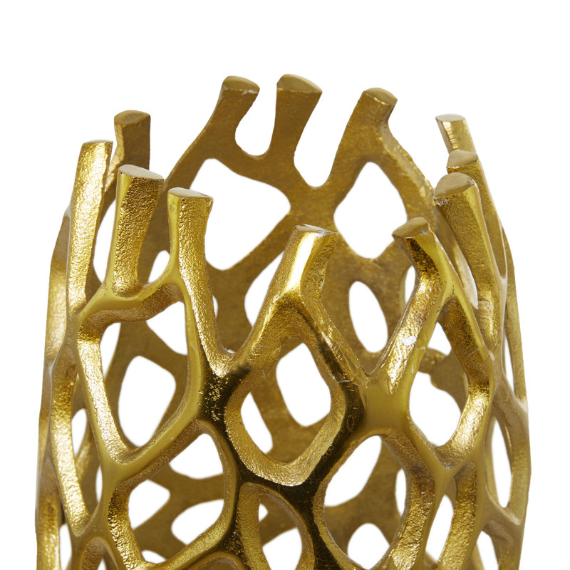 Vase Bodo, Or, H 45 po x l 10 po x P 10 po