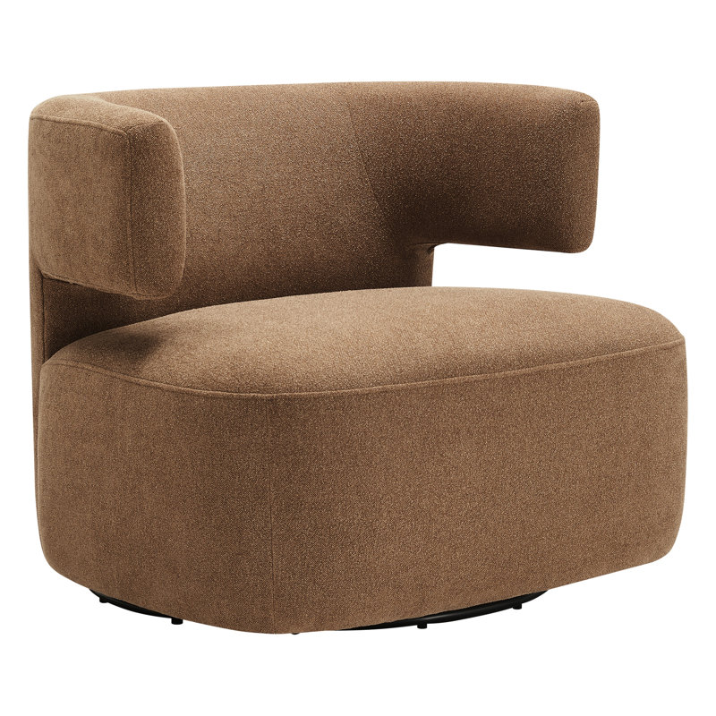 Fauteuil demi-tonneau Bascom, Lin élite chameau
