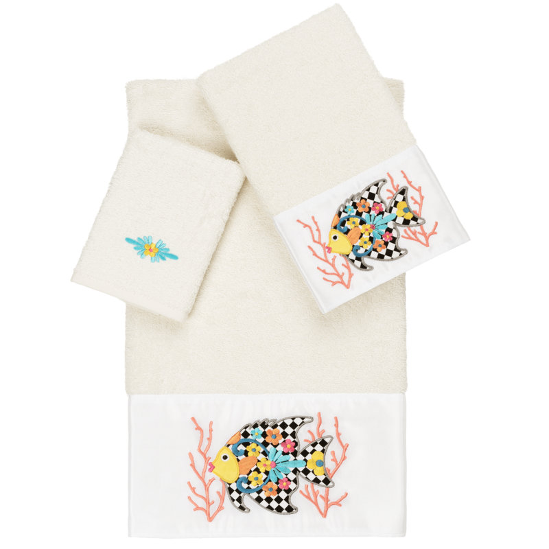 FELIZ 3 Piece Turkish Cotton Towel Set, Cream