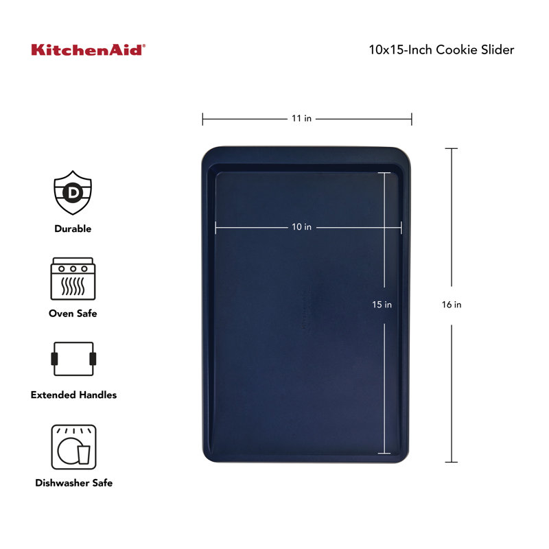 10X15in Nonstick Aluminized Steel Cookie Slider, Ink Blue, Blue Velvet, 15" x 10"