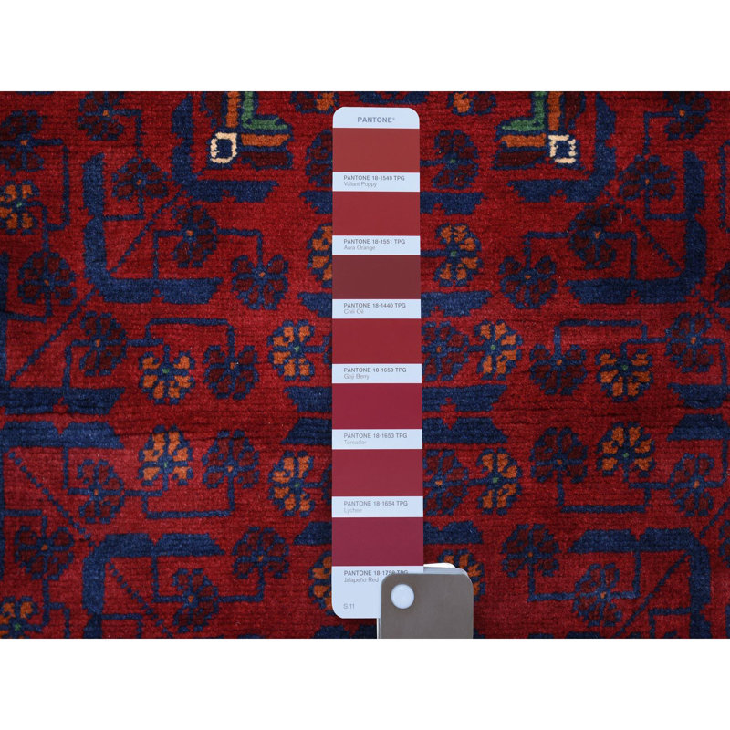 Tatiyona One-of-a-Kind 2'8" X 12'9" New Age Runner Wool Area Rug in Red