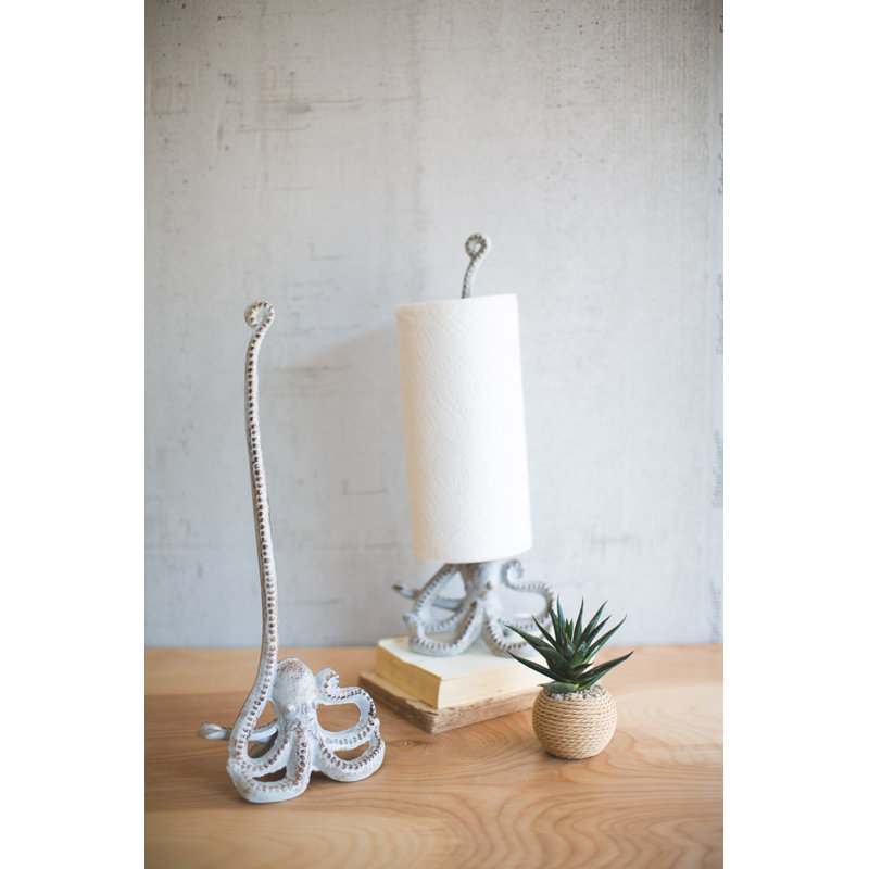  Porte-essuie-tout en fonte en fonte - 18 po de hauteur décorative gris rustique