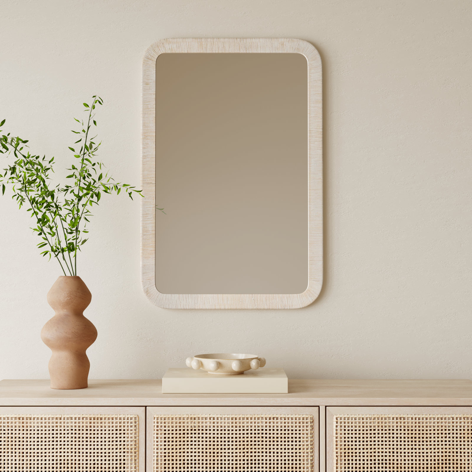Breesport Accent Mirror, Whitewash, 35.75" x 24"