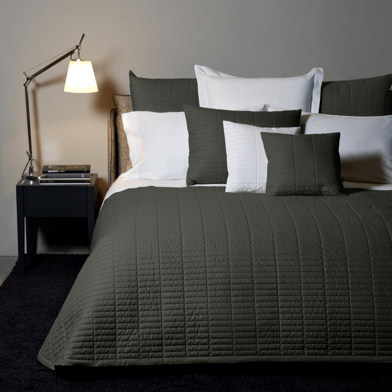 Spoleto Coverlet, King Coverlet, Lead Gray