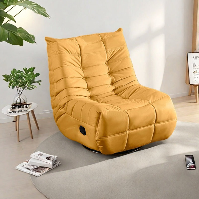 Fauteuil inclinable en tissu de conception ergonomique, Jaune
