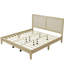 Lit plateforme en bois massif avec rotin-218556714