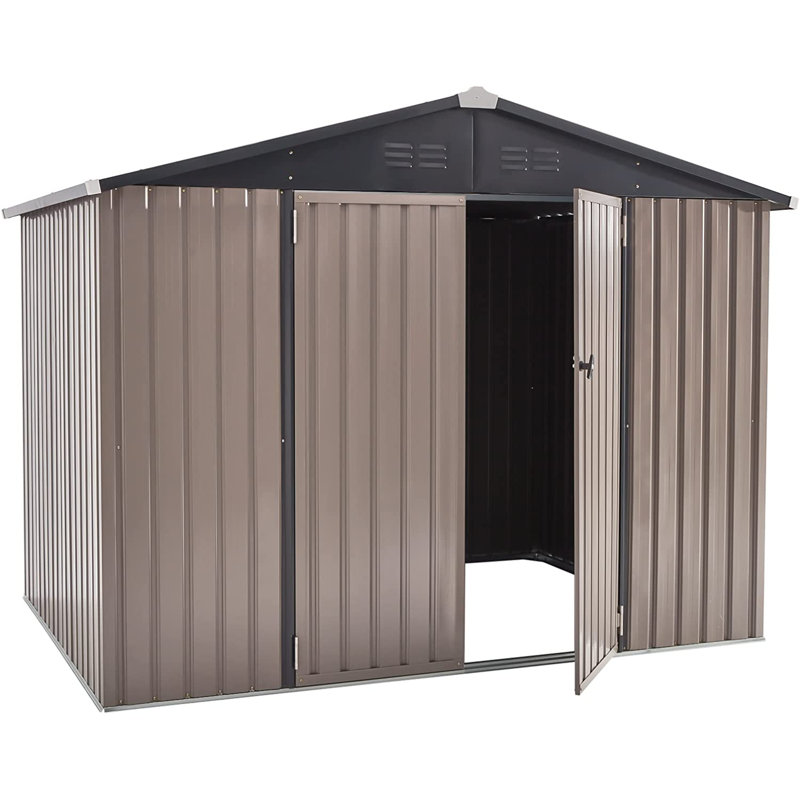 8 Ft. W x 6 Ft. D Metal Lean-To Garden Shed