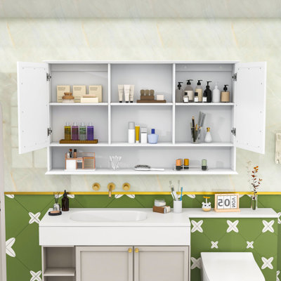 Pharmacie avec tablettes ajustables et miroir