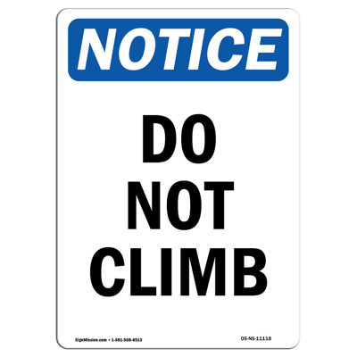 Do Not Climb Aluminum Sign 12 x 18