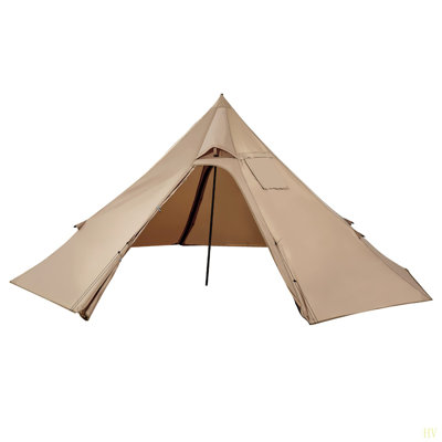 Tente chaude pour 4 à 6 personnes, tente tipi d'hiver portative avec prise de poêle, tentes de camping en toile imperméables, tentes légères 4 saisons pour la randonnée, la pêche et la randonnée, taille L