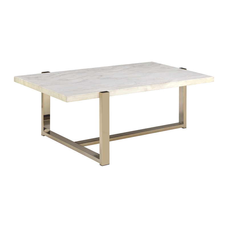 Coffee Table, Engineered Stone Top & Champagne