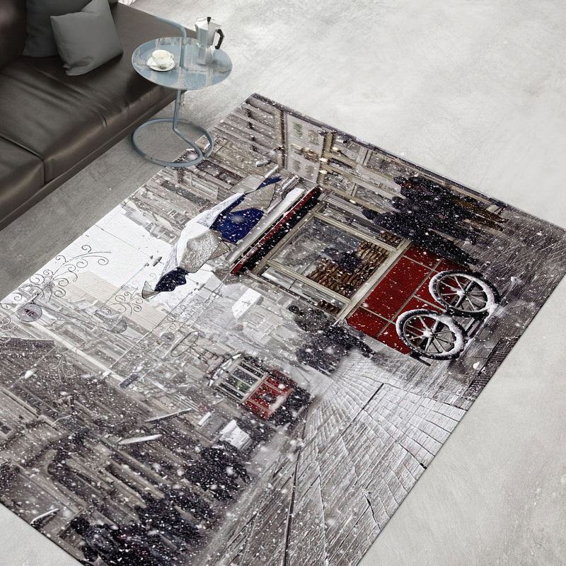 Chic and Modern Non-Woven Soft Type Printed Rug Featuring Intricate Geometric Patterns Perfect for Any Room in the House - Add Style and Comfort to Your Living Space Today