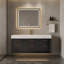 Ensemble de meuble-lavabo mural simple 48 po avec comptoir en pierre blanche, lumière DEL et tiroirs à fermeture en douceur, design moderne-79292697-71816925