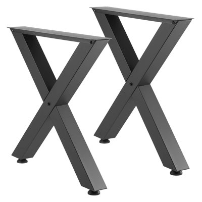 Pieds de table, pieds de meuble en acier de H 29,5 po x l 29,9 po, conception modulaire, assemblage facile, charge maximale de 2204 lb, pour bureau à domicile, tables basses de bar, établi, cadre en X, noir