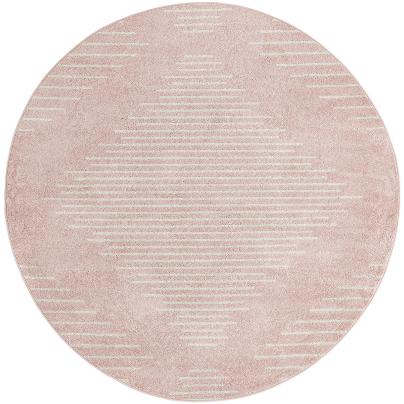 Striped Indoor Rug, Round 7'10"