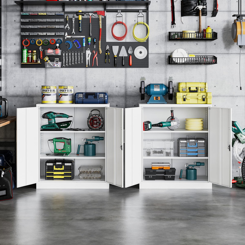 Steel Single Storage Cabinet ( 35.43'' H x 31.5'' W x 15.75'' D), White