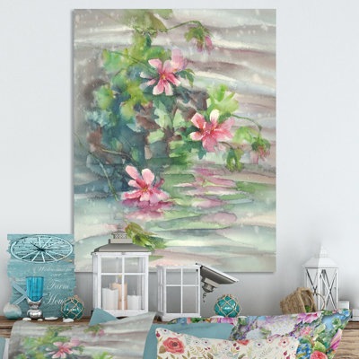 «Rivers Flowers Blooming in Spring», reproduction d'art sur toile encadrée