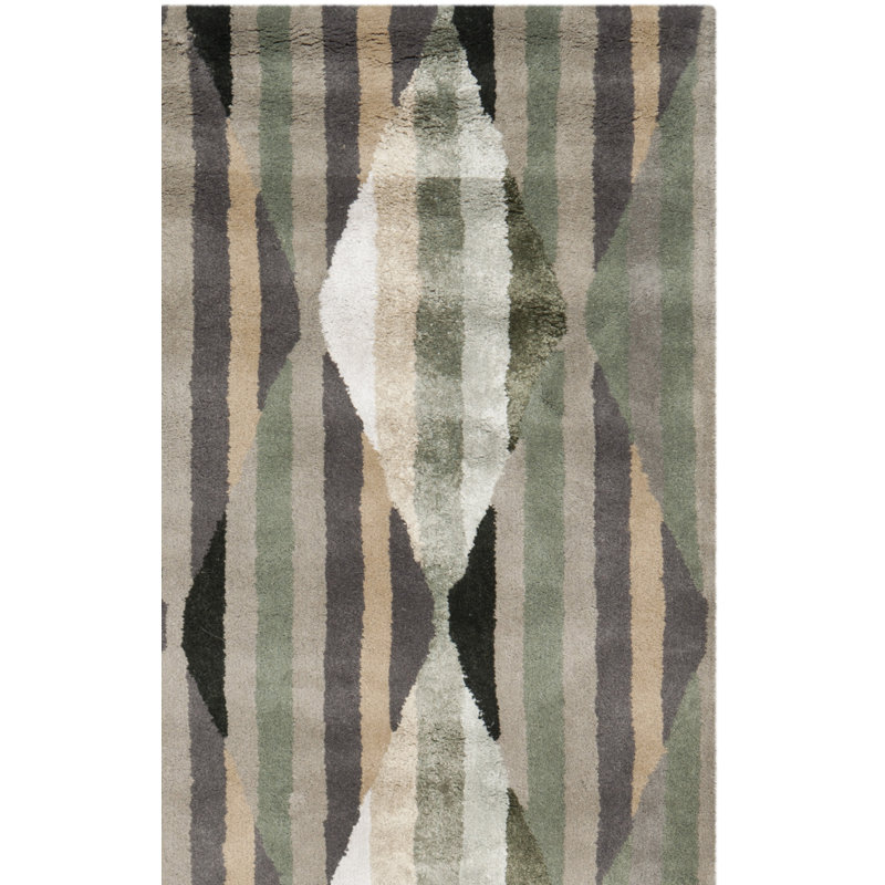 Wilkin Hand Tufted Wool Geometric Rug, Rectangle 3' x 5'