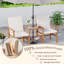Causeuse en bois d'acacia avec table, ensemble de meubles de patio 3 pièces, causeuse d'extérieur avec table basse, ensemble de conversation en bois 2 places pour jardin, cour arrière, balcon