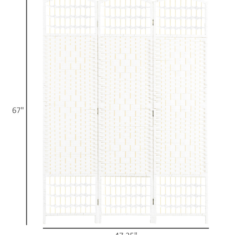 Pièce de 5,6 pi, 3 écrans d'intimité, cloison murale en fibre blanche pour les pièces, bureau à la maison compact et fonctionnel, style aéré