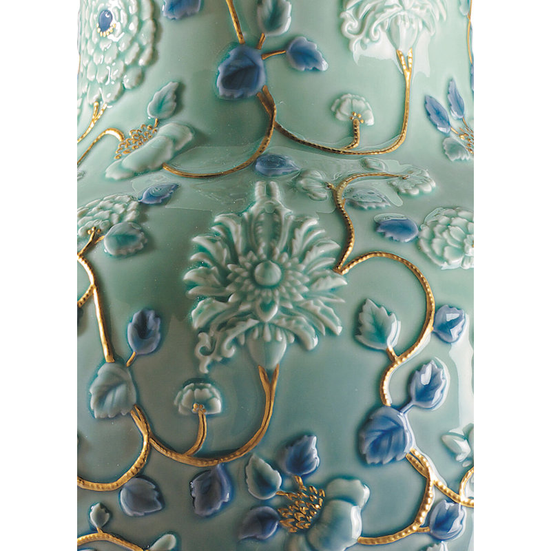 Light Teal 16.5" Porcelain Table Vase