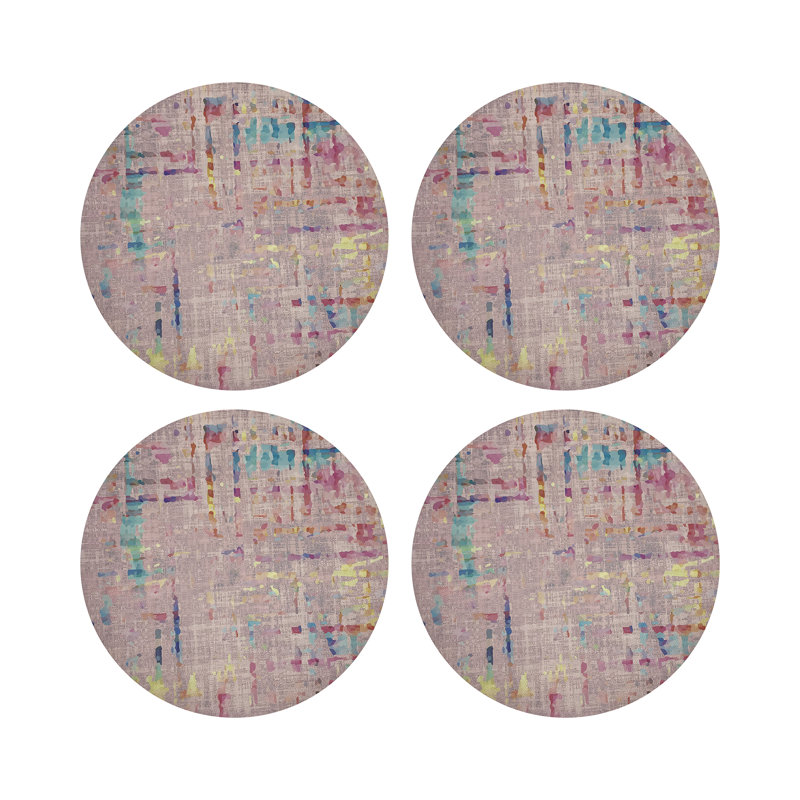 Coco Pebble 16" Vinyl Placemat, Pink