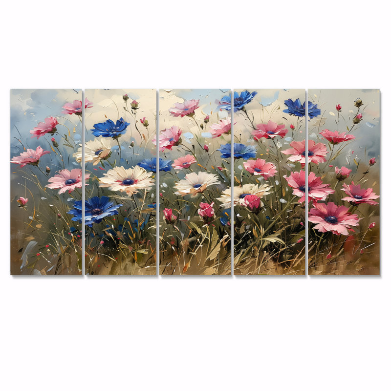 Ensemble de salon art mural bleues et bleues, H 32 po x l 80 po