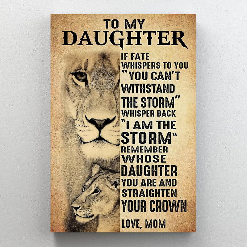 «To My Daughter», reproduction d'art rectangulaire 1 pièce «Pri To My Daughter», reproduction d'art graphique sur toile tendue