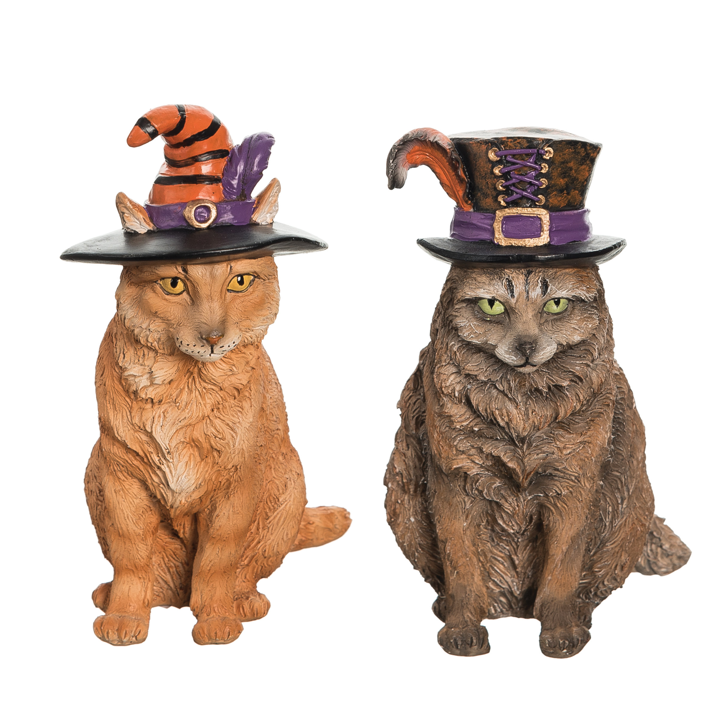 The Holiday Aisle® Halloween Cat Figurines, Set of 2 | Wayfair