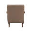 Chaise d'appoint en cuir de style moderne et capitonnée avec détails en bois et finition noyer-2067285133