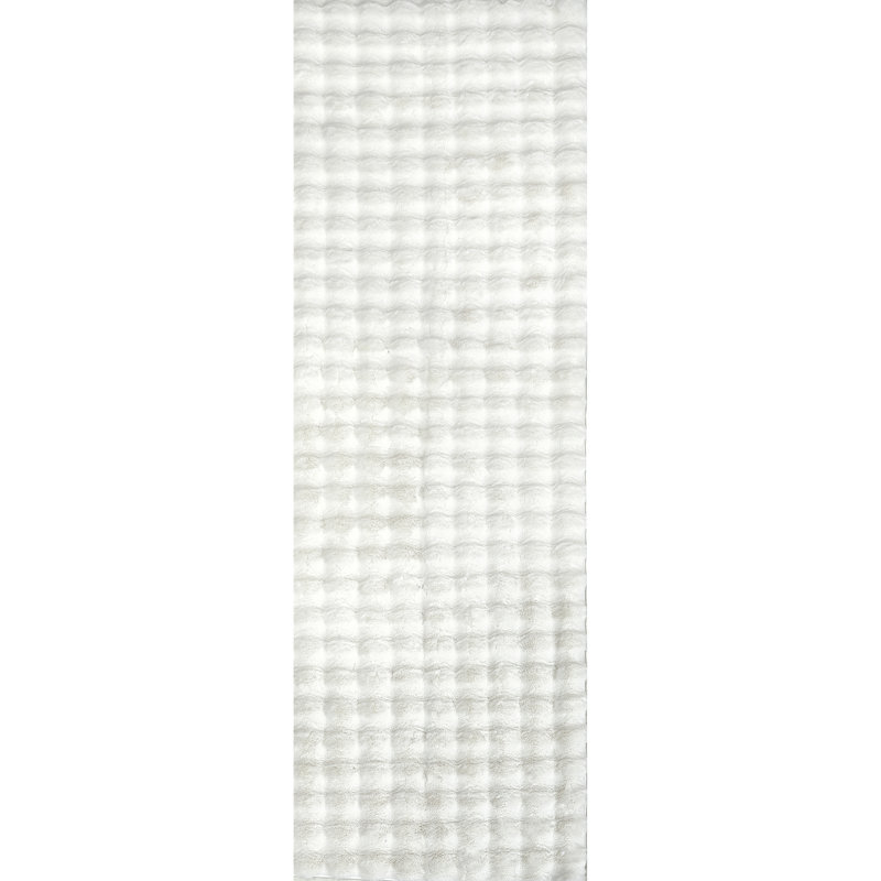 Jeni SuperiorWash Solid Faux Rabbit Machine Washable Area Rug, Runner 2'6" x 10'