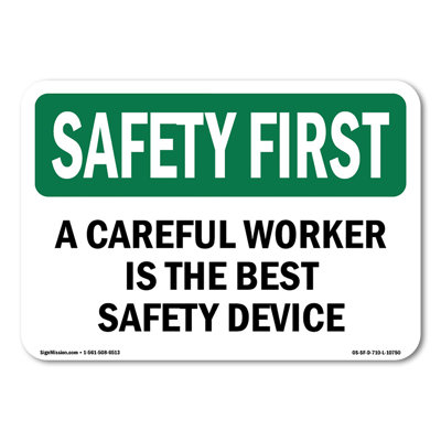 Careful Worker Best Safety Decal 14" X 10"