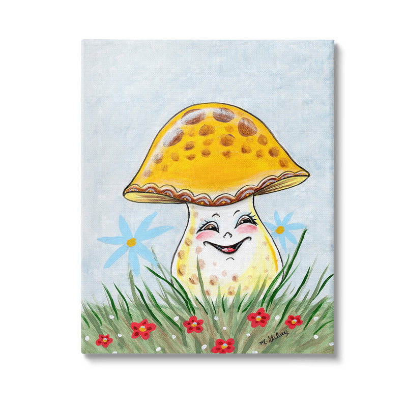 "Sourire champignon", art mural par Michelle Gilsey, H 30 po x l 24 po