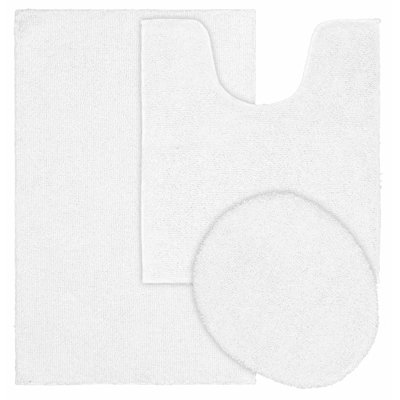 Ensemble de tapis de bain en coton 3 pièces avec envers antidérapant Roanoke
