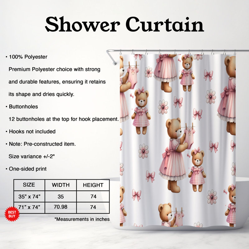 Rideau de douche Maternal Hug - Maternal, H 74 po x l 71 po