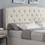 Ensemble de chambre rembourrée 3 pièces Astral, lit à oreilles capitonné avec deux tables de chevet-631546830