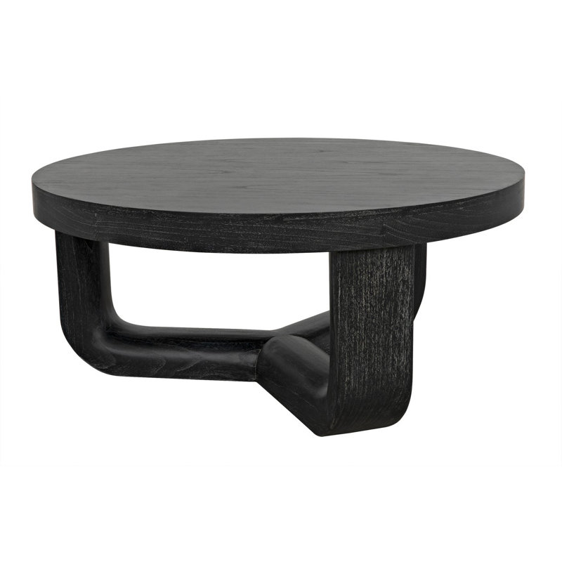 Joel Solid Wood Coffee Table, Cinder Black